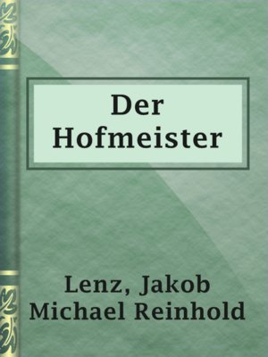 cover image of Der Hofmeister